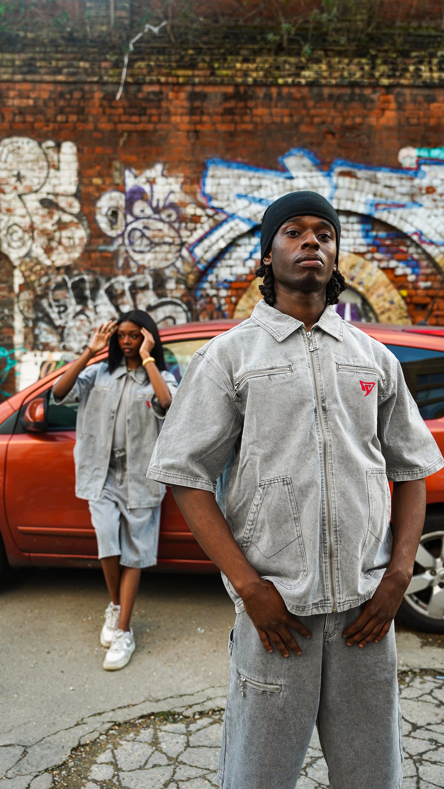 OG LOGO DENIM SHIRT -GREY-