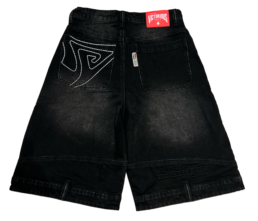 DENIM ARMOR JORTS - BLACK