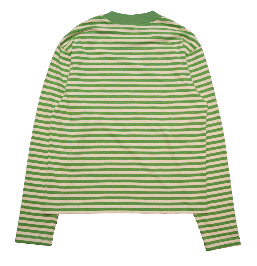 LS STRIPE TEE - GREEN