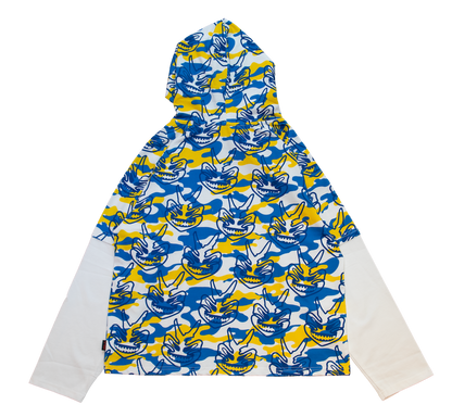 MILITARY MASK HOODED TEE - WHITE