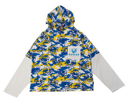 MILITARY MASK HOODED TEE - WHITE