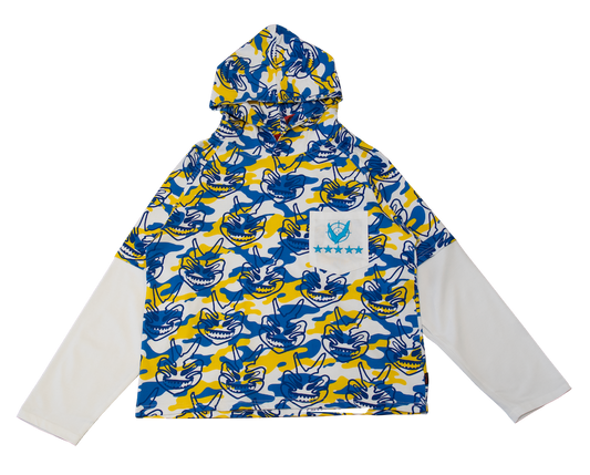 MILITARY MASK HOODED TEE - WHITE