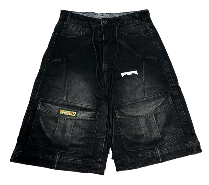 DENIM ARMOR JORTS - BLACK