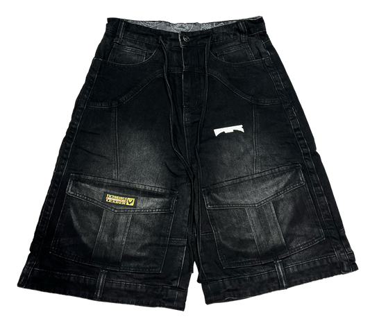 DENIM ARMOR JORTS - BLACK