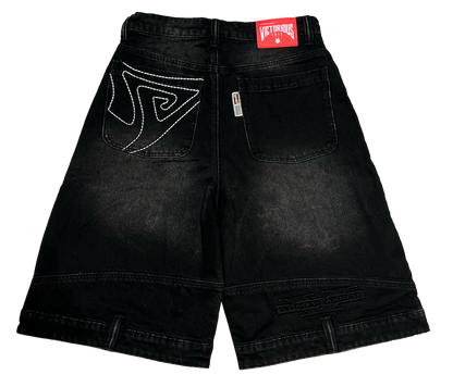 DENIM ARMOR JORTS - BLACK