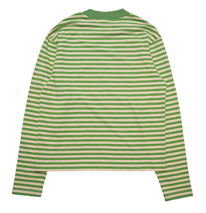 LS STRIPE TEE - GREEN