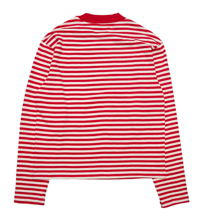 LS STRIPE TEE - RED