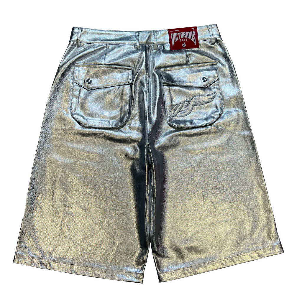 SILVER METALLIC JORT