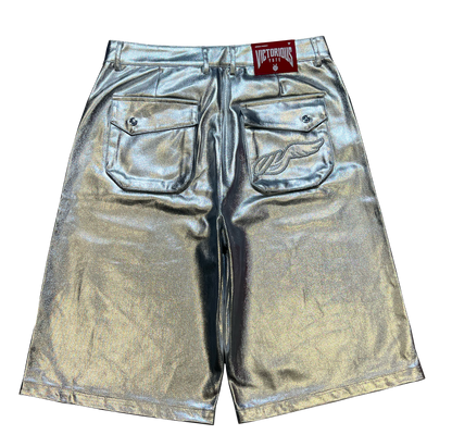 SILVER METALLIC JORT