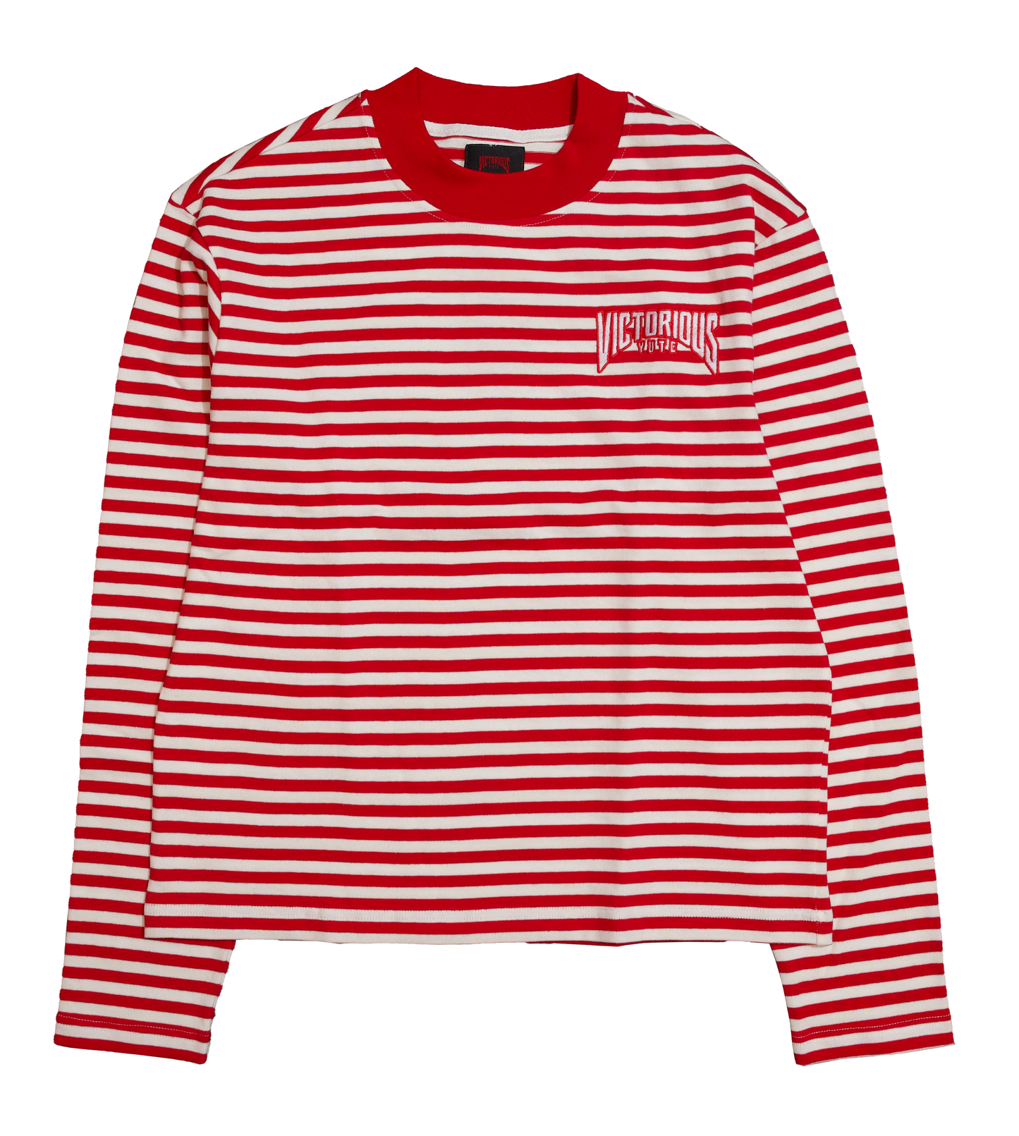 LS STRIPE TEE - RED