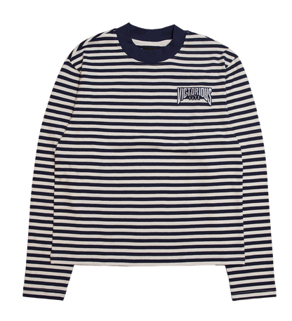LS STRIPE TEE - BLUE