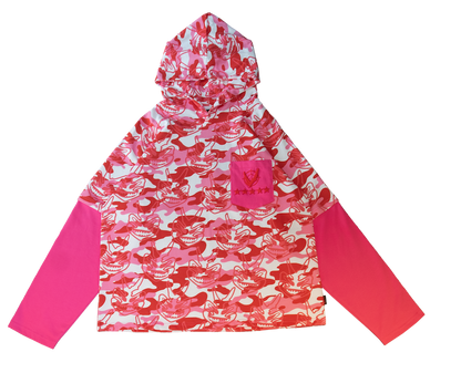 MILITARY MASK HOODED TEE - PINK