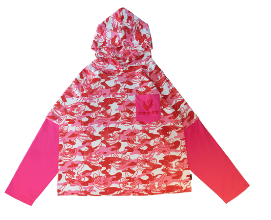 MILITARY MASK HOODED TEE - PINK