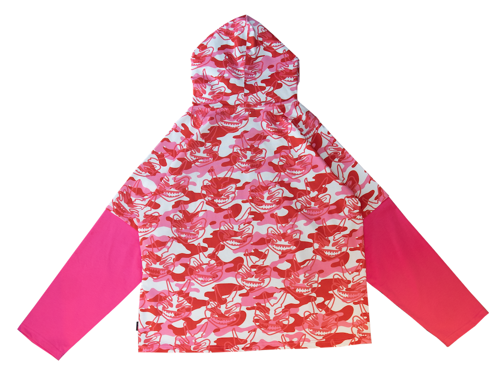 MILITARY MASK HOODED TEE - PINK