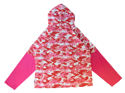 MILITARY MASK HOODED TEE - PINK