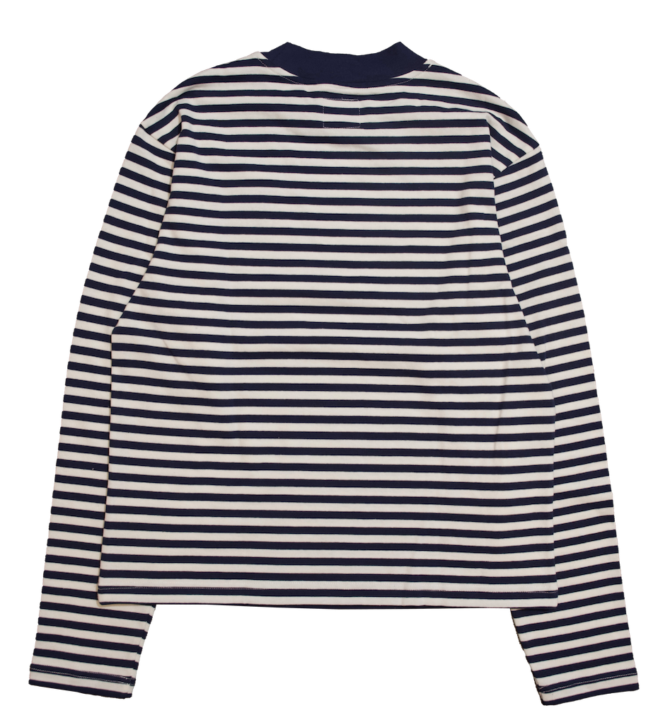 LS STRIPE TEE - BLUE