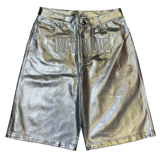 SILVER METALLIC JORT